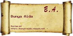 Bunya Aida névjegykártya